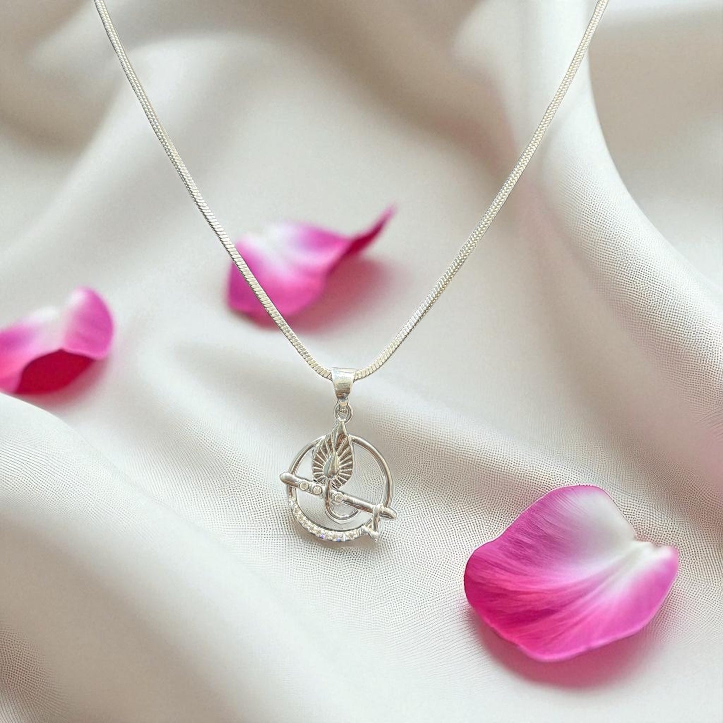 Pure Silver Krishna Flute Locket