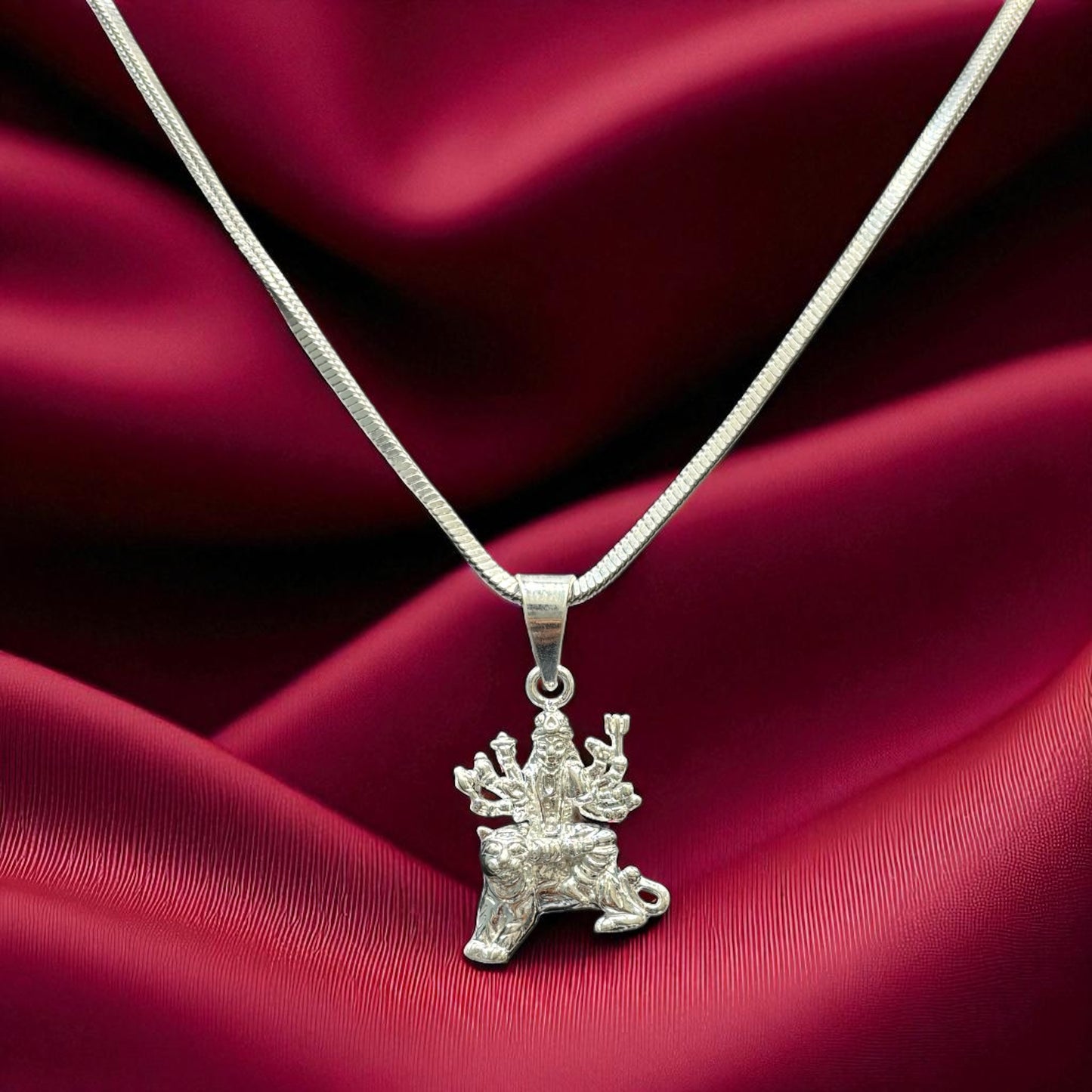 925 Pure Silver Durga Ji Locket