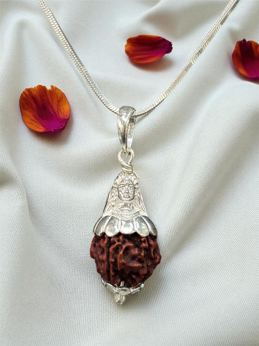 Pure Silver Shiva Rudraksha Locket