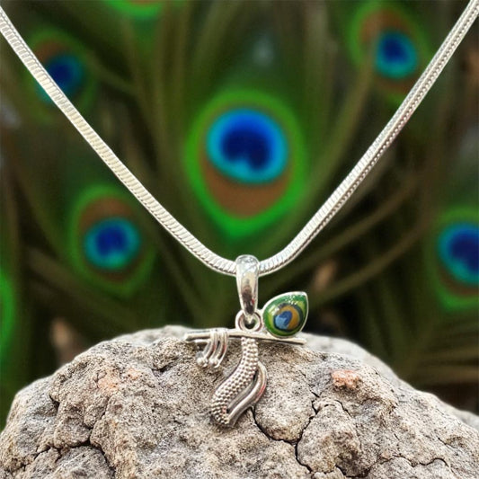 Pure Silver Krishna Flute Locket