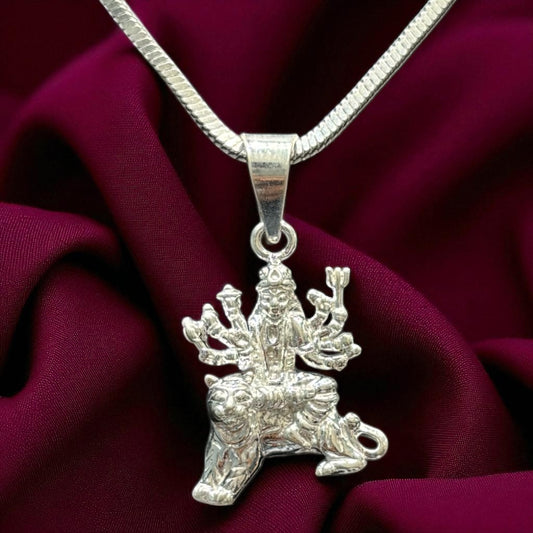 925 Pure Silver Durga Ji Locket