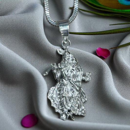 925 Pure Silver Radha Krishna Locket