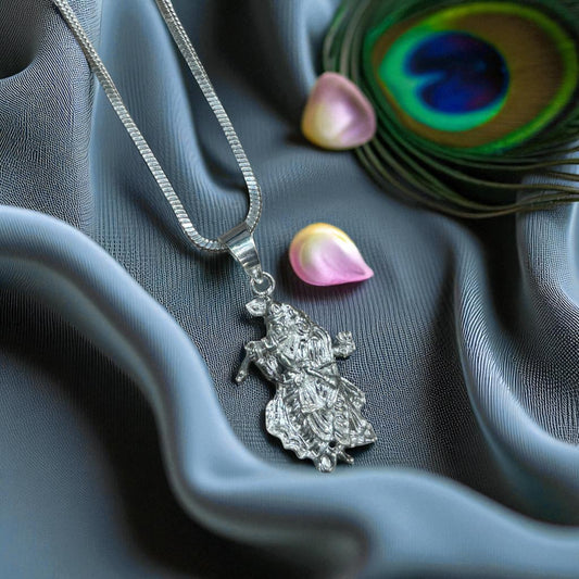 925 Pure Silver Radha Krishna Locket